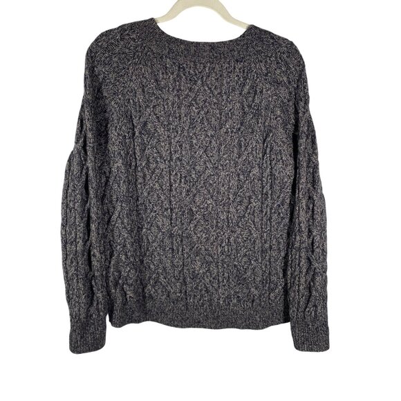 Vince Cable Knit chunky Sweater S Gray blue Merino Cashmere Blend fisherman - Picture 4 of 11